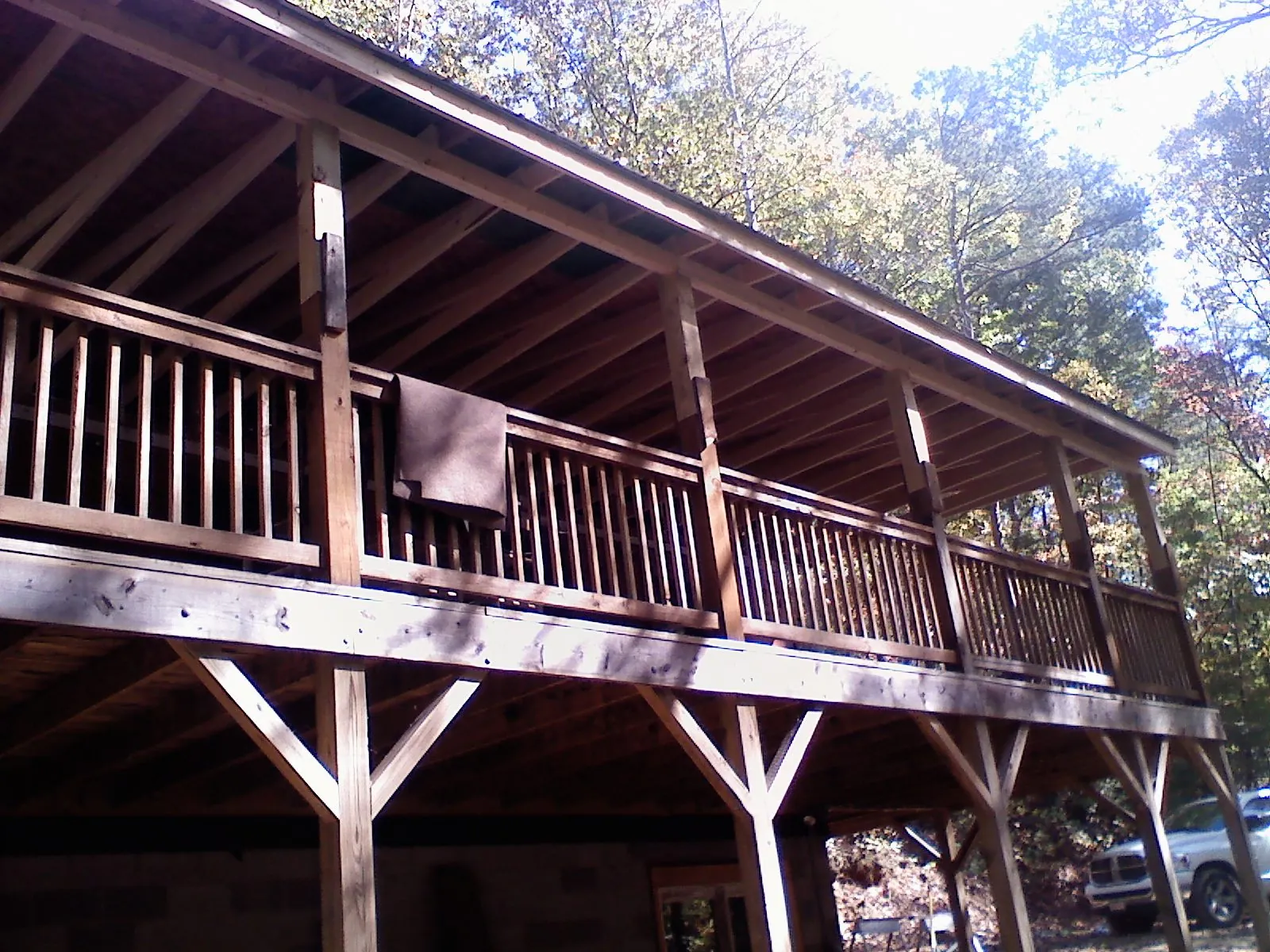 Timber framing under a new elevated porch and deck — Roof Leak Repair in Kemmerer by Roofing Brothers
